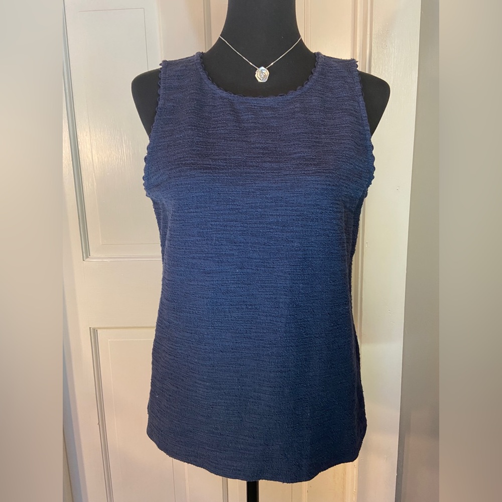 J. Crew Womens Medium Sleeveless Navy Blue Top